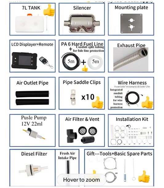AU Focus 12V 2kW Bluetooth Diesel Heater Kit – Caravan, Camper & 4WD