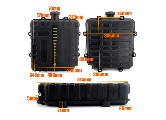 PDH Karijini 8L Hard Black Diesel Heater Fuel Tank