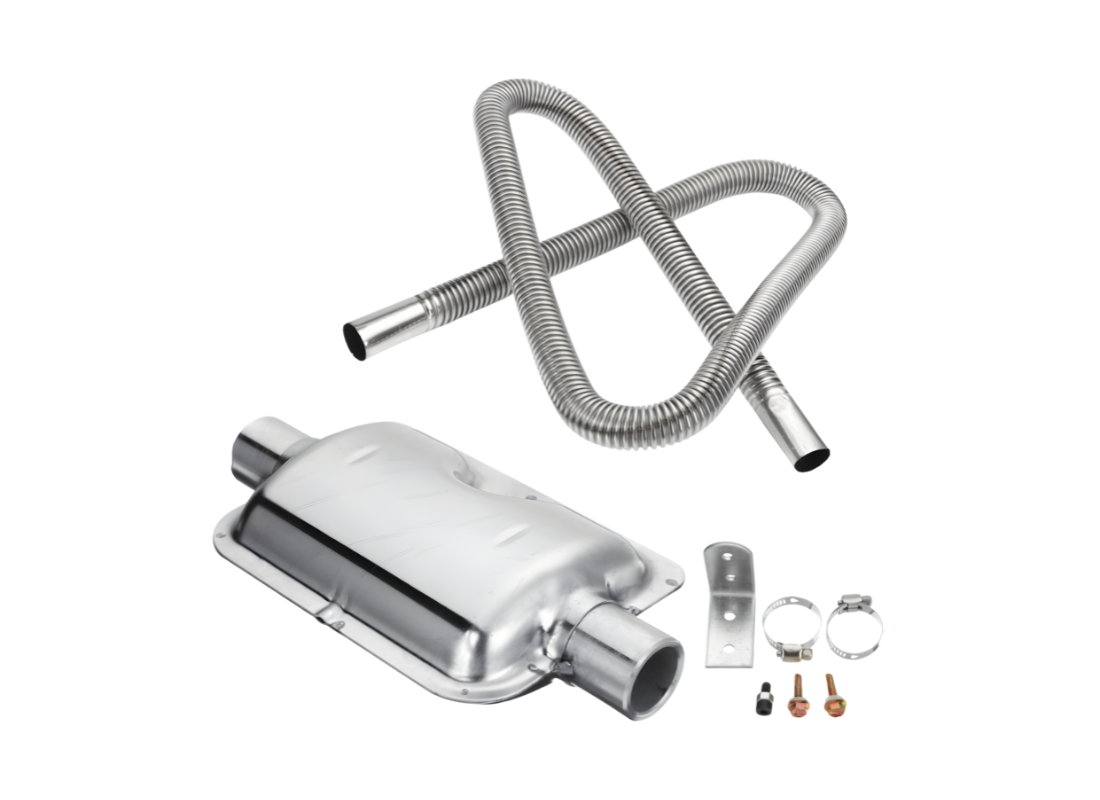 PDH Pilbara Extended Exhaust & Muffler Kit – 1.2m Stainless Steel for Diesel Heaters - Perth Diesel Heaters